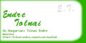 endre tolnai business card